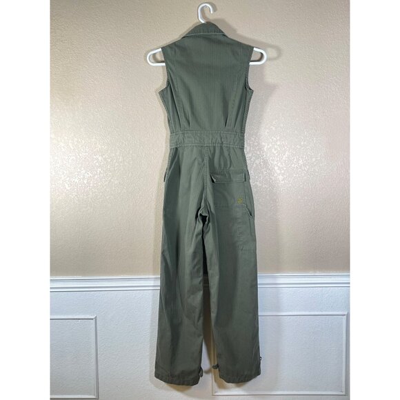 Rocawear Vintage Y2K Women's Belted Sleeveless Jumpsuit Army Green - Picture 8 of 14